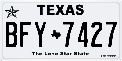 TX license plate BFY7427