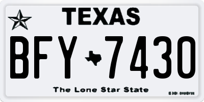 TX license plate BFY7430