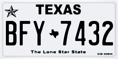 TX license plate BFY7432