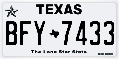TX license plate BFY7433
