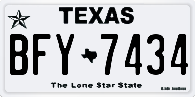TX license plate BFY7434