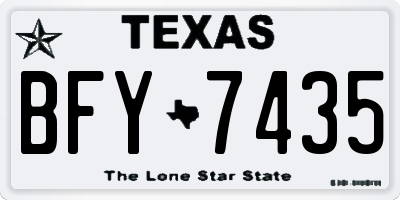 TX license plate BFY7435