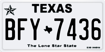 TX license plate BFY7436