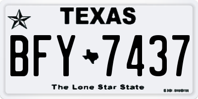 TX license plate BFY7437