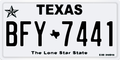 TX license plate BFY7441