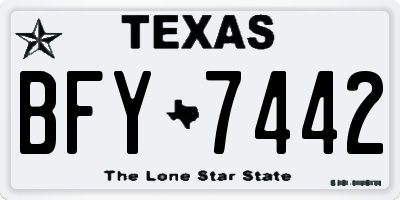 TX license plate BFY7442