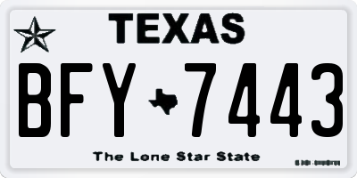 TX license plate BFY7443