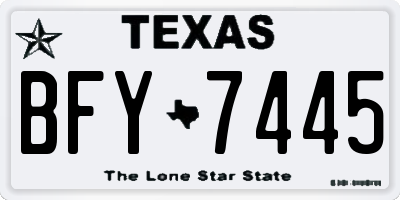 TX license plate BFY7445