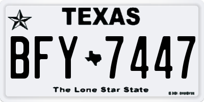 TX license plate BFY7447