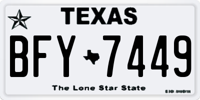 TX license plate BFY7449