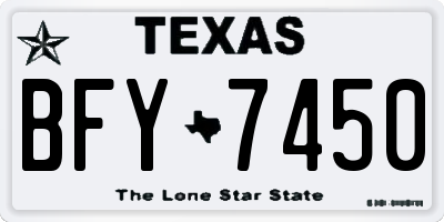 TX license plate BFY7450