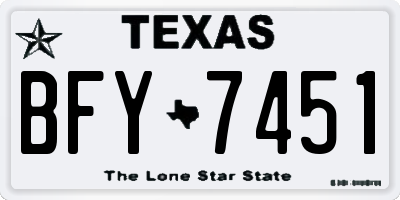 TX license plate BFY7451