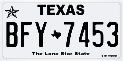 TX license plate BFY7453