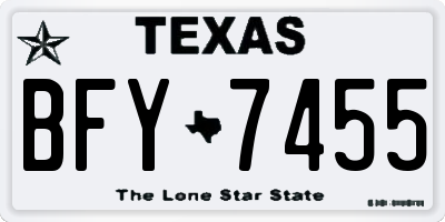 TX license plate BFY7455