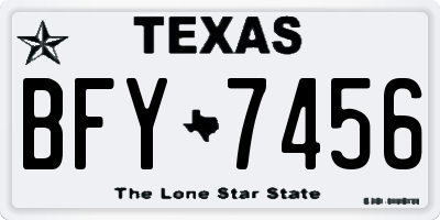 TX license plate BFY7456