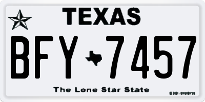 TX license plate BFY7457