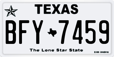 TX license plate BFY7459