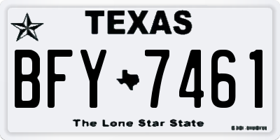 TX license plate BFY7461