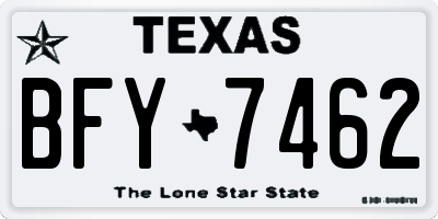 TX license plate BFY7462