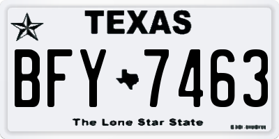 TX license plate BFY7463