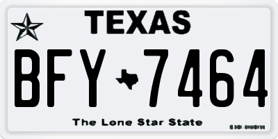 TX license plate BFY7464