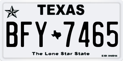 TX license plate BFY7465
