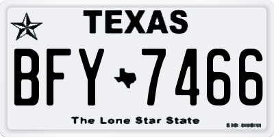 TX license plate BFY7466