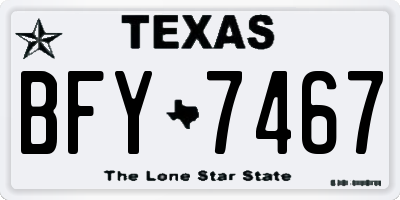 TX license plate BFY7467