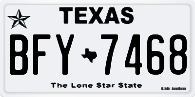 TX license plate BFY7468