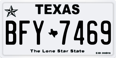 TX license plate BFY7469