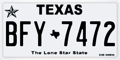 TX license plate BFY7472
