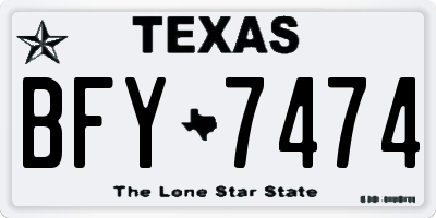TX license plate BFY7474