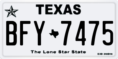 TX license plate BFY7475