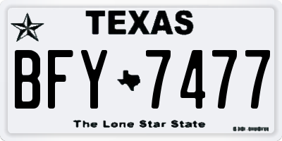TX license plate BFY7477