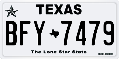 TX license plate BFY7479