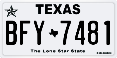 TX license plate BFY7481