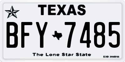 TX license plate BFY7485
