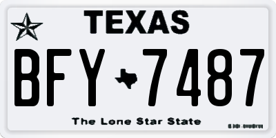 TX license plate BFY7487