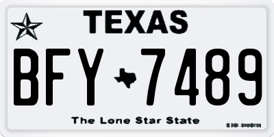 TX license plate BFY7489