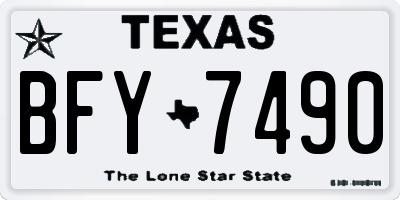 TX license plate BFY7490