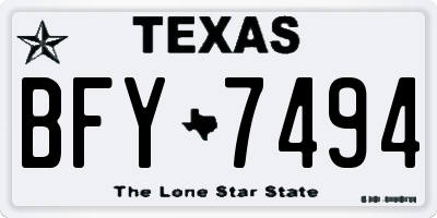 TX license plate BFY7494