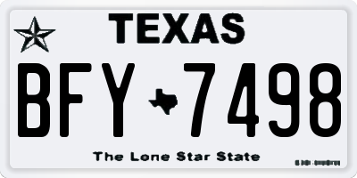 TX license plate BFY7498