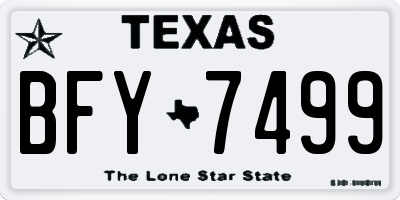 TX license plate BFY7499