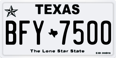 TX license plate BFY7500