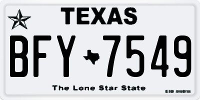TX license plate BFY7549