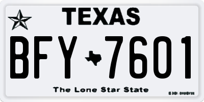 TX license plate BFY7601