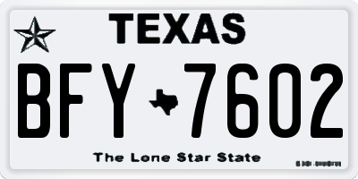 TX license plate BFY7602