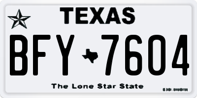 TX license plate BFY7604