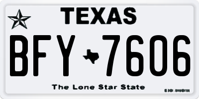 TX license plate BFY7606