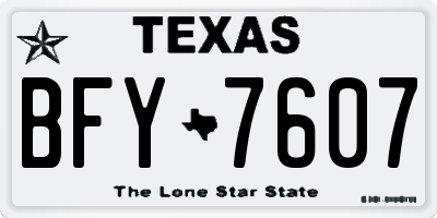 TX license plate BFY7607